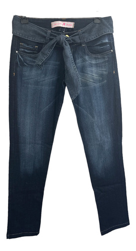 Calça Jeans Escura Com Faixa Cinto Da Limelight - Tam 42