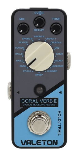 Pedal Valeton Crl-9 Coral Verb Il 16 Types Digital Reverb