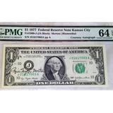 Nota Antiga Autêntica $1 Dólar 1977 Certificação Pmg 64