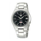 Relógio De Pulso Seiko Snk623 Com Corpo Prateado,  Analógico, Para Masculino, Fundo  Preto, Com Correia De Aço Inoxidável Cor Prateado, Agulhas Cor Prateado E Branco, Subdials De Cor Prateado, Ponteir