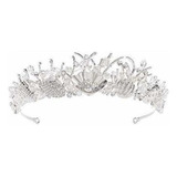 Diademas - Tiara De Novia Con Corona De Cristal De Concha P