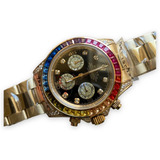 Reloj Rolex Daytona Circonias Dorado Zafiro 40mm Cuarzo