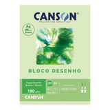 Bloco Papel Canson Desenho Branco A4 180g 20 Folhas