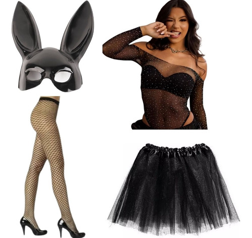 Kit Mulher Gato Fantasia Completa Carnaval Halloween Gatinha