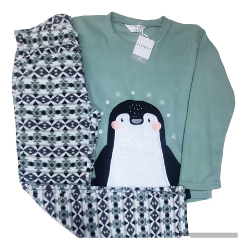 Pijama De Polar Marca Flores Para Niñas