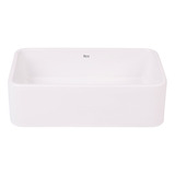 Bacha Roca Lea Rectangular Mesada De Apoyo Baño Blanca