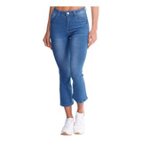 Jeans Mujer Con Pierna Acampanada, Tiro Alto, Realza Glúteos