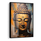 Quadro Decorativo Buda Meditação Estátua Moderno Com Vidro