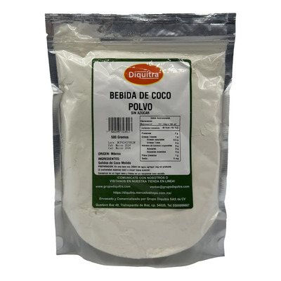 Bebida De Coco Leche De Coco Polvo Sin Azúcar 500g | MercadoLibre