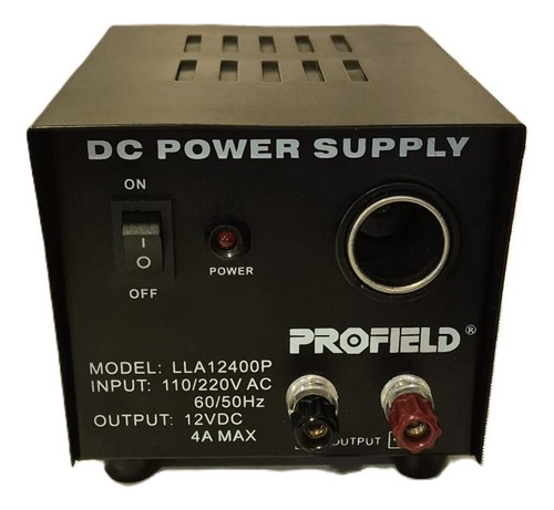 Fonte De Bancada 12v 4a 48w Com Tomada 12v E Bornes Profield