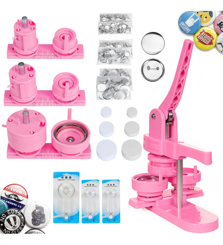 3 Kit De Maquina Para Hacer Botones Pines 25/37/44mm