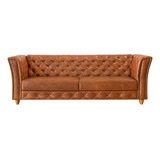 Sofá Chesterfield 4 Lugares Corino 2,13m Barbearia Monet