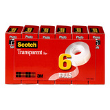 Scotch Cinta Transparente, 3/4  X 1296 , 6 Cajas/paquete