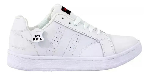 Tenis Blancos Piel Cosidos Escolares Comodo Urbano Casual  | Meses sin interés