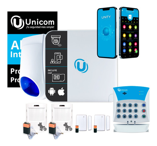 Kit Alarma Domiciliaria Unicom Office Inalámbrico Gsm App