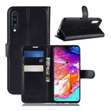 Capa Capinha Carteira Para Galaxy A70 Tela 6.7 Wallet Couro