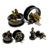 (par) 6mm A 14mm Expansor Figura Dinosaurio En Acero