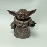 Baby Yoda, Impresión 3d, Escultura Estilo Bronce