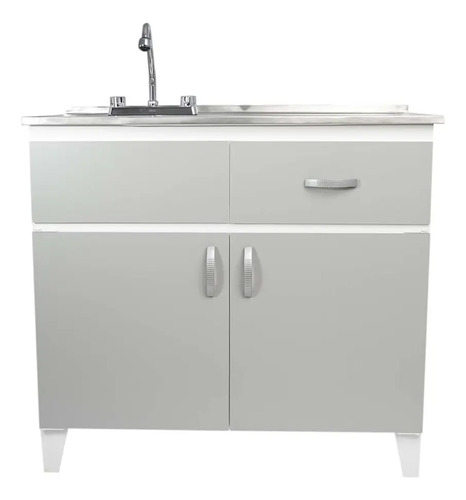 Fregadero Con Tarja Cocina Gabinete De Lamina 1m Gris