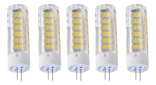 Pack X5 Lampara Led Bipin 12v 7w G6.35 Luz Calida/fria