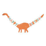 Letrero Guirnalda Happy Birthday Dinosaurios Fiesta 1 Pieza