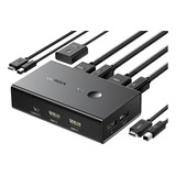 Interruptor Kvm Comparte 4 Puertos Interruptor Y Hdmi Para 2