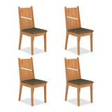 Conjunto 4 Cadeiras Havana Cinamomo/suede Capuccino - M.a Cor Cinamomo Capuccino Cor Da Estrutura Da Cadeira Cinamomo Desenho Do Tecido Tecido Suede