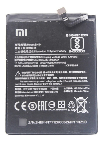 Bateria Xiaomi Redmi 5 Plus Bn44 3900 Mah Interna