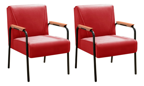 Kit Cadeiras Poltronas Decorativas Jade Braços Fixo