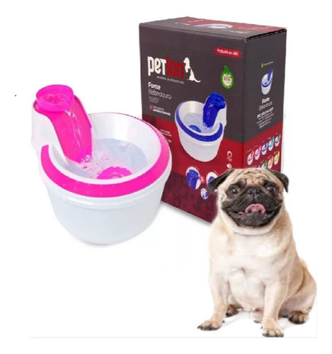 Fonte Bebedouro Automático Petlon Cães Gatos Fonte Água 110v Cor Rosa