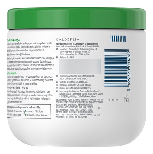 Gel Creme Calmante Rápida Absorção C Aloe Vera Cetaphil 453g