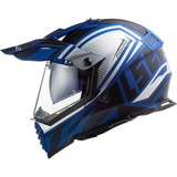 Casco Ls2 Doble Proposito Pioneer Evo Master Azul Moteros