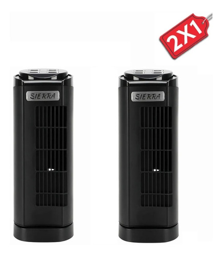 2 Ventiladores Torre 33cm Alto Ultrasilenciosos