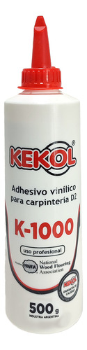 Adhesivo Vinilico Profesional Cola Carpintero Pegamento Kekol K-1000 Color Blanco Envase De 500 Gramos Por Unidad