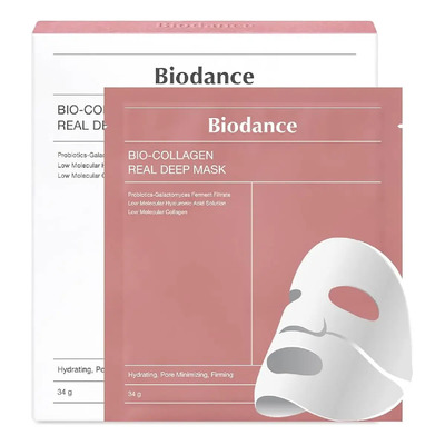 4 Unidades Biodance Bio Collagen Real Deep Mask Overnight Mask Hydrogel Mask Sheet, Pore Tightening, Hidratación profunda, Low MolecularCollagen Face Mask Apto para pieles sensibles | Meses sin interés