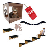 Playground Pata Gato 8 Peças Mdf Parquinho De Bichanos Pets