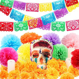 Pancartas De Fiesta Mexicana De 32.8 Pies, Papel Picado,