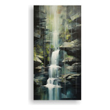 100x50cm Cuadro De Cascada Tranquila Bastidor Madera Flores