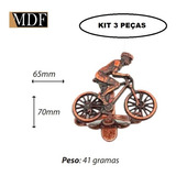 3 Abridor Garrafa Ciclista Bike Acessório Decor Churrasco Cor Ouro Velho