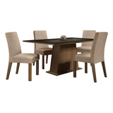 Juego Comedor Madesa Flavia Mesa Tablero Madera 4 Sillas Mni