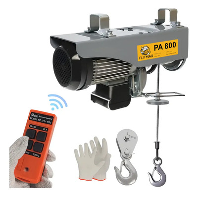 Polipasto Eléctrico De Control Inalámbrico 800kg Con Cable De Acero 30m (para Industria, Construcción, Transporte, Almacenes, Logística) | Envío gratis
