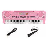 Piano, Teclado Musical Infantil, Microfone Elétrico, Karaok