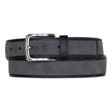 Nautica Casual Overlay Leather Belt Para Hombre, Gris, 38