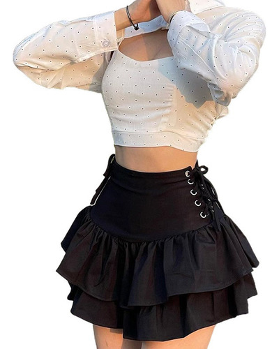 L Minifalda Gótica Plisada Sexy Para Mujer