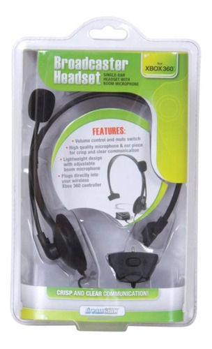 Fone E Microfone Headset Broadcaster De Xbox 360 Dream Gear