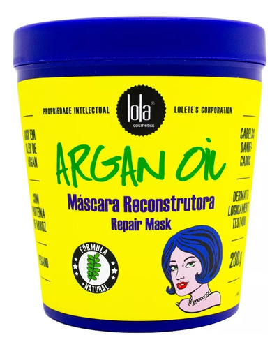 Mascara Capilar Reconstructora Argan Oil Lola Cosmetics 230g