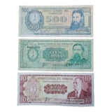 Paraguay X 3 Billetes 10 , 100 Y 500 Guaranies. Usados !!!