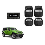 Tapetes 3d Charola Logo Jeep Wrangler Rubicon 2007 - 2024