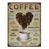 Cartel De Chapa Vintage Retro Cafe Coffee M328