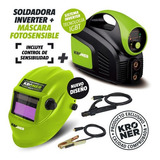 Soldadora Inverter Kroner 140 Amp-reales 220 V Premium + Kit Color Verde Frecuencia 50 / 60 Hz